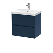 Nuie Havana Wall Hung Vanity Unit with Thin Edge Basin - Midnight Blue 600mm