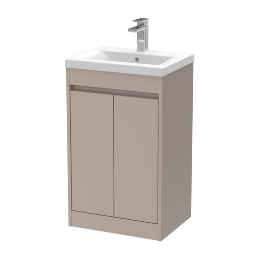 Nuie Havana Floor Standing Vanity Unit with Mid-Edge Basin - Soft Linen 500mm
