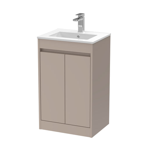 Nuie Havana Floor Standing Vanity Unit with Minimalist Basin - Soft Linen 500mm