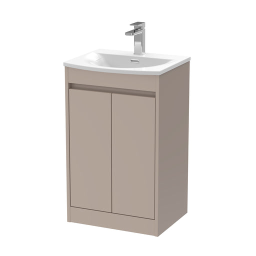 Nuie Havana Floor Standing Vanity Unit with Curved Basin - Soft Linen 500mm
