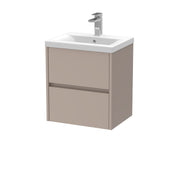 Nuie Havana Wall Hung Vanity Unit with Mid-Edge Basin - Soft Linen 500mm