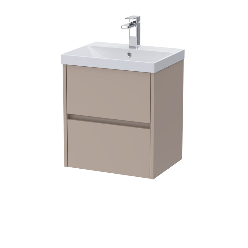 Nuie Havana Wall Hung Vanity Unit with Thin Edge Basin - Soft Linen 500mm