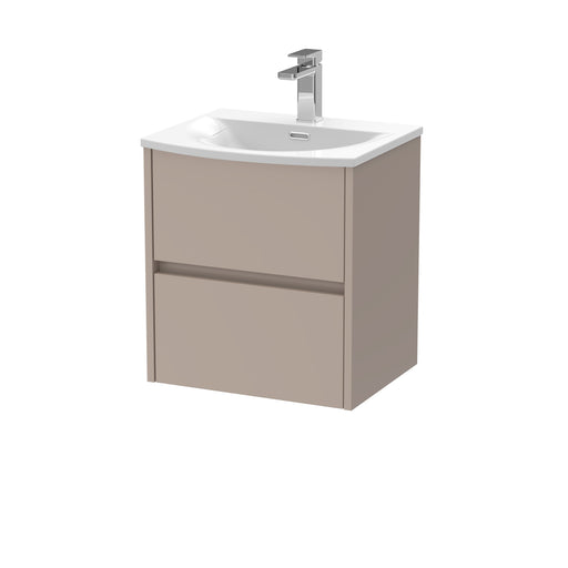 Nuie Havana Wall Hung Vanity Unit with Curved Basin - Soft Linen 500mm