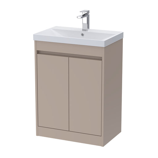Nuie Havana Floor Standing Vanity Unit with Thin Edge Basin - Soft Linen 600mm