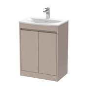 Nuie Havana Floor Standing Vanity Unit with Curved Basin - Soft Linen 600mm
