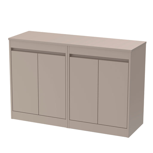 Nuie Havana Floor Standing Counter Top Vanity Unit with Co-ordinating Worktop - Soft Linen 1200mm 4 Door