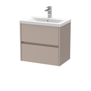 Nuie Havana Wall Hung Vanity Unit with Mid-Edge Basin - Soft Linen 600mm