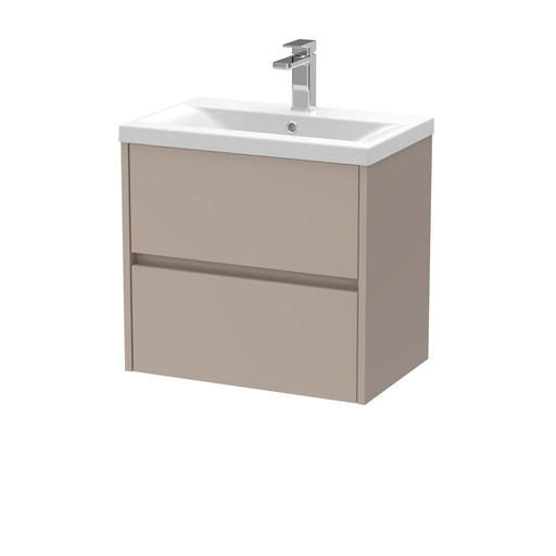 Nuie Havana Wall Hung Vanity Unit with Mid-Edge Basin - Soft Linen 600mm