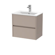 Nuie Havana Wall Hung Vanity Unit with Minimalist Basin - Soft Linen 600mm