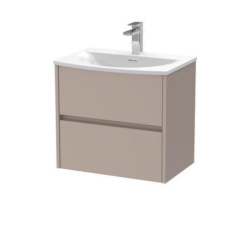 Nuie Havana Wall Hung Vanity Unit with Curved Basin - Soft Linen 600mm
