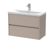 Nuie Havana Wall Hung Vanity Unit with Mid-Edge Basin - Soft Linen 800mm
