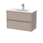 Nuie Havana Wall Hung Vanity Unit with Minimalist Basin - Soft Linen 800mm
