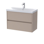 Nuie Havana Wall Hung Vanity Unit with Thin Edge Basin - Soft Linen 800mm