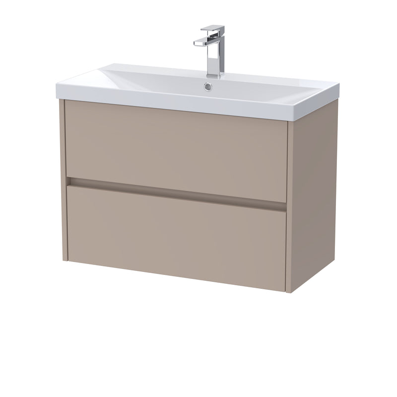 Nuie Havana Wall Hung Vanity Unit with Thin Edge Basin - Soft Linen 800mm