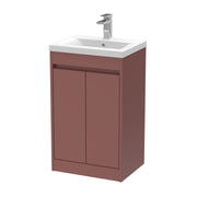 Nuie Havana Floor Standing Vanity Unit with Mid-Edge Basin - Smoked Red 500mm