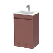 Nuie Havana Floor Standing Vanity Unit with Minimalist Basin - Smoked Red 500mm