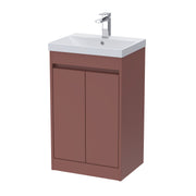 Nuie Havana Floor Standing Vanity Unit with Thin Edge Basin - Smoked Red 500mm