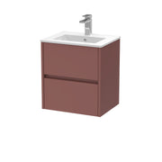 Nuie Havana Wall Hung Vanity Unit with Minimalist Basin - Smoked Red 500mm