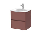 Nuie Havana Wall Hung Vanity Unit with Curved Basin - Smoked Red 500mm