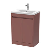 Nuie Havana Floor Standing Vanity Unit with Mid-Edge Basin - Smoked Red 600mm