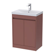 Nuie Havana Floor Standing Vanity Unit with Thin Edge Basin - Smoked Red 600mm