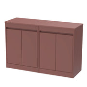 Nuie Havana Floor Standing Counter Top Vanity Unit with Co-ordinating Worktop - Smoked Red 1200mm 4 Door