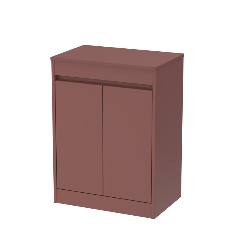 Nuie Havana Floor Standing Counter Top Vanity Unit with Co-ordinating Worktop - Smoked Red 600mm 2 Door