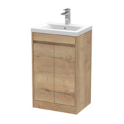 Nuie Havana Floor Standing Vanity Unit with Mid-Edge Basin - Autumn Oak 500mm