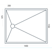 Essential Pro Deck 1450x1150mm dimensions (P6821929)