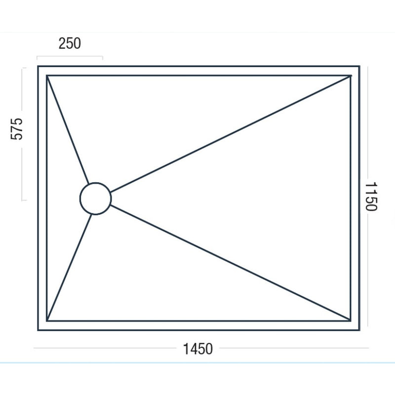 Essential Pro Deck 1450x1150mm dimensions (P6821929)