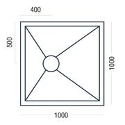 Essential Pro Deck 1000x1000mm dimensions (P6821930)