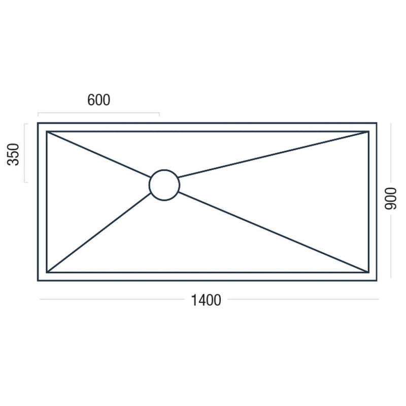 Essential Pro Deck 1400x900mm dimensions (P6821935)