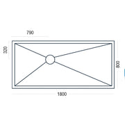 Essential Pro Deck 1800x800mm dimensions (P6821940)