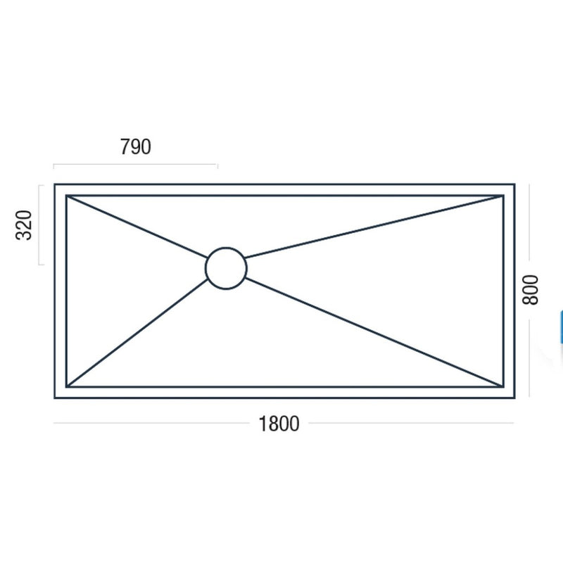 Essential Pro Deck 1800x800mm dimensions (P6821940)