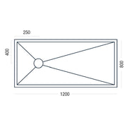 Essential Pro Deck 1200x800mm dimensions (P6821941)