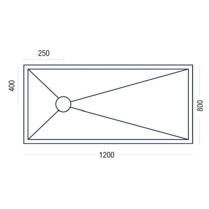 Essential Pro Deck 1200x800mm dimensions (P6821941)