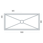 Essential Pro Deck 1650x900mm dimensions (P6821942)