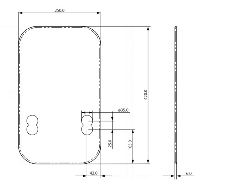 AKW Halo wall plate fitted behind an electric shower
