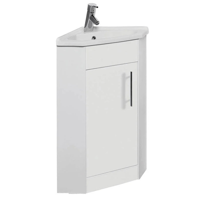 Kartell K-VIT Impakt 405mm Corner Vanity Unit & Basin in Gloss White