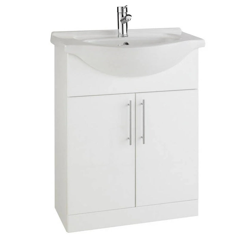 Kartell K-VIT Impakt 650mm Vanity Unit & Basin in Gloss White