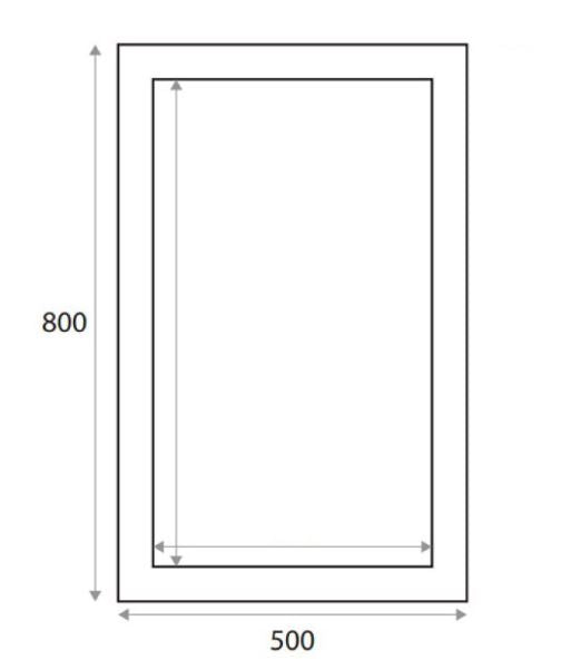Kartell K-VIT Kore 800 x 500mm Mirror - Matt Dark Grey (KOR500MIR-G)