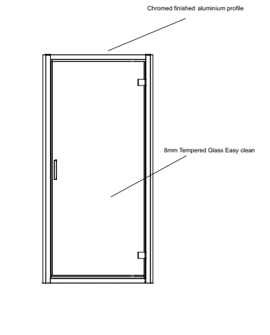 Kartell K-VIT KV8 Hinged Shower Door 900mm (EIGHT900HD)