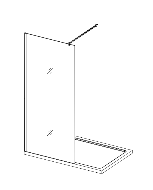 Kartell K-VIT KV8 Wetroom Screen 700 x 2000mm - Chrome (KCEIGHT700W / KCCHROME-CONV)