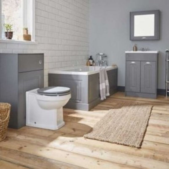 Kartell K-VIT Astley 600mm Floor Standing 2 Door Unit & Ceramic Basin - Matt Grey (FUR520AS-FUR208AS)