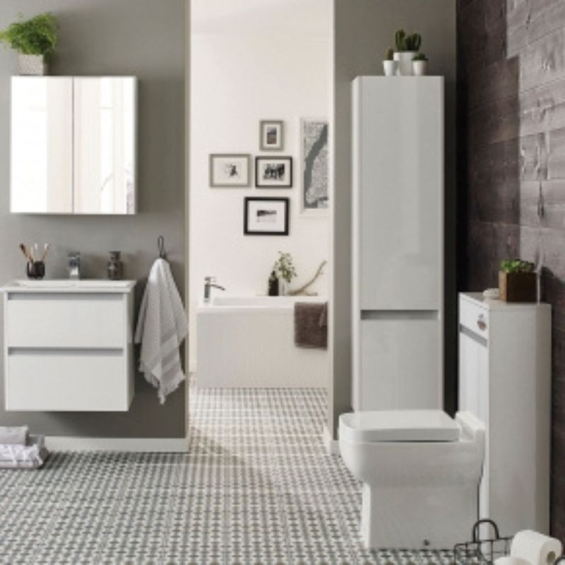 Kartell K-VIT City Wall Mounted Tall Unit - Storm Grey Gloss (FUR725CI)