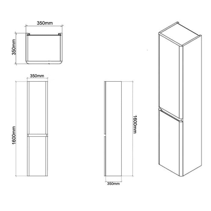 Kartell K-VIT City Wall Mounted Tall Unit - Storm Grey Gloss (FUR725CI)