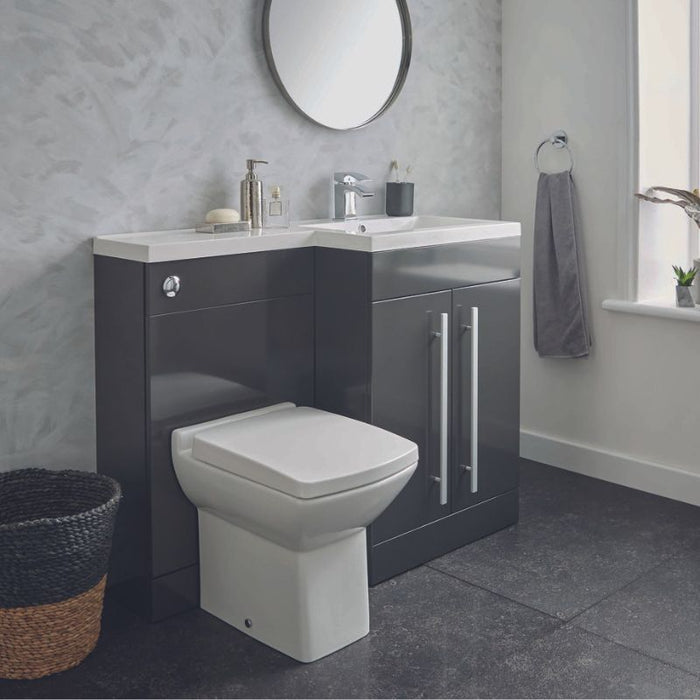 Kartell K-VIT Matrix 2 Door L-Shaped Furniture Pack 1100mm Left Hand -  Storm Grey Gloss (FUR003PU-FUR411MA-FUR430NEW-ACC01N)