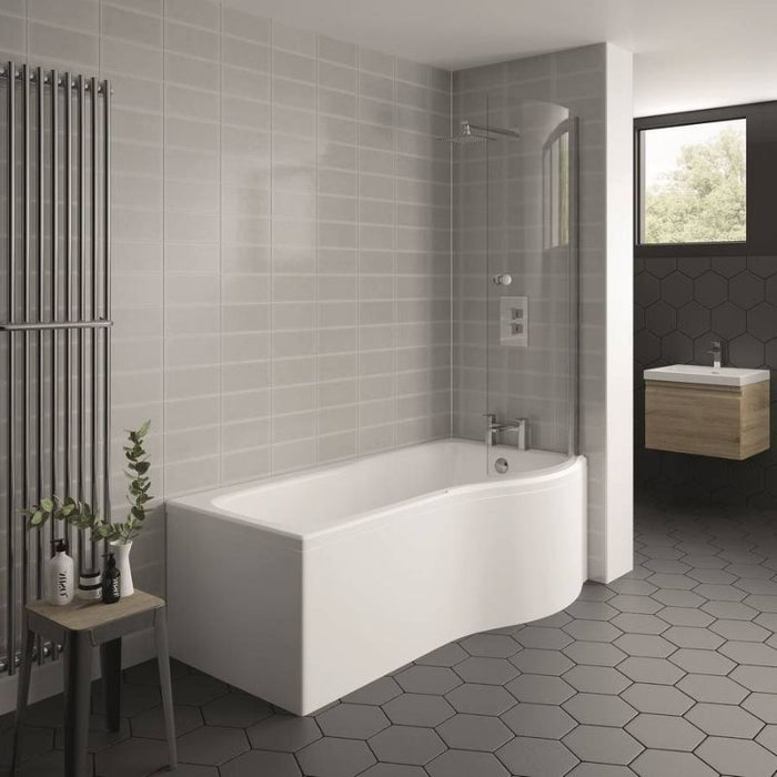 Kartell K-VIT Oblique P-Shaped Shower Bath 1700 x 850mm