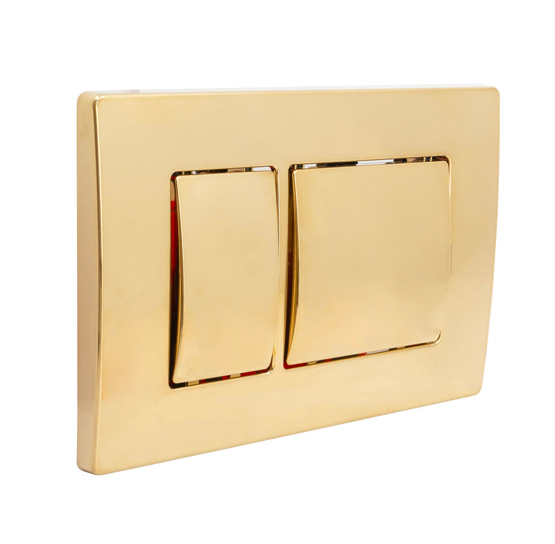 Kartell K-VIT Keytec brushed brass square dual flush flushplate, ACC015