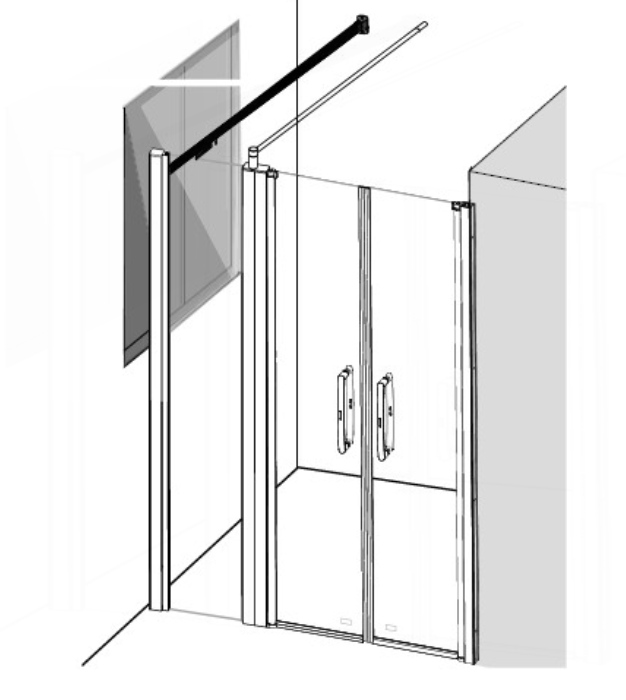 AKW Larenco Window Spanning Kit & Shower Curtain – 1800 x 1400mm (26657)